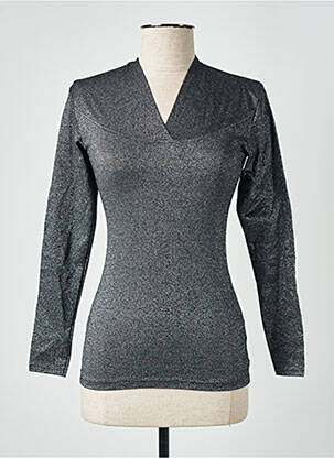 Top stretch manches longues argent TEENFLO femme