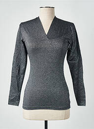 Top stretch manches longues argent TEENFLO femme