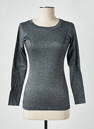 Top stretch manches longues argent TEENFLO femme