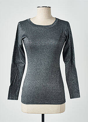 Top stretch manches longues argent TEENFLO femme