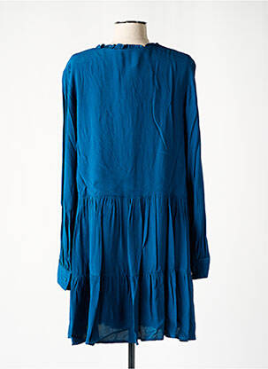 Robe courte coupe évasée manches longues bleu ARTLOVE femme