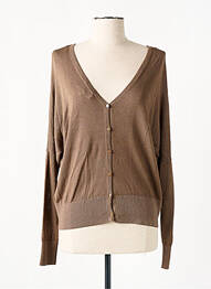 Gilet manches longues resserrée sur le bas marron GRACE & MILA femme