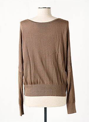 Gilet manches longues resserrée sur le bas marron GRACE & MILA femme