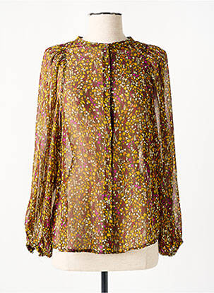 Chemisier imprimé fleurs manches longues jaune GRACE & MILA femme