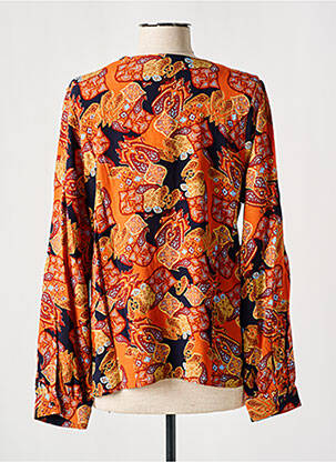 Chemisier tissage crêpe manches longues orange ARTLOVE femme