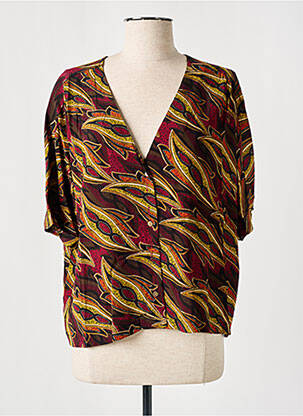 Chemisier tissage crêpe manches 3/4 violet ORFÉO PARIS femme