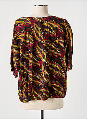 Chemisier tissage crêpe manches 3/4 violet ORFÉO PARIS femme
