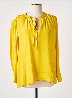 Blouse poignets boutonnés avec fente manches longues jaune SENES femme