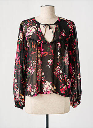 Blouse légère et transparente manches 3/4 noir GRACE & MILA femme