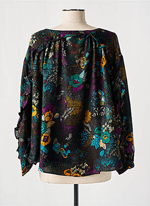 Blouse imprimé fleurs manches longues noir ORFEO femme