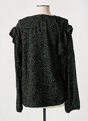 Blouse tissage popeline manches longues vert AN' GE femme