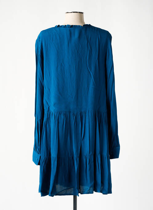 Robe courte coupe évasée manches longues bleu ARTLOVE femme