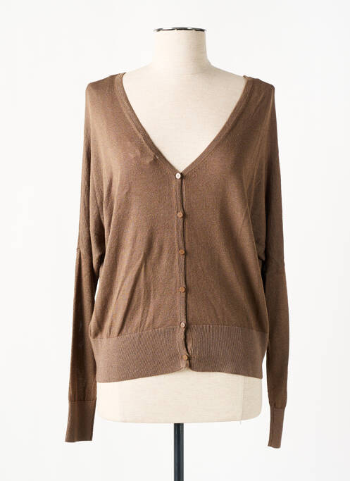 Gilet manches longues marron GRACE & MILA pour femme
