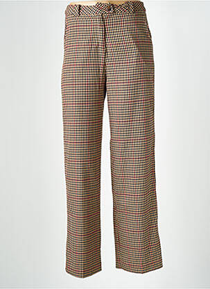 Pantalon droit taille à pinces taille haute beige GRACE & MILA femme