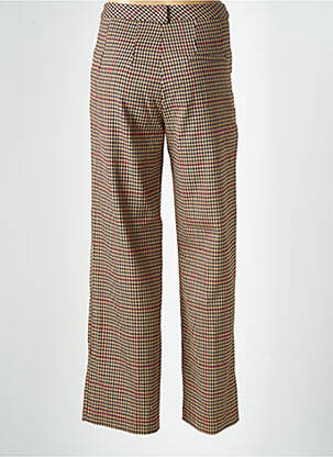 Pantalon droit tissage crêpe taille haute beige GRACE & MILA femme