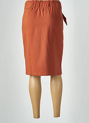 Jupe mi-longue taille à pinces orange GRACE & MILA femme