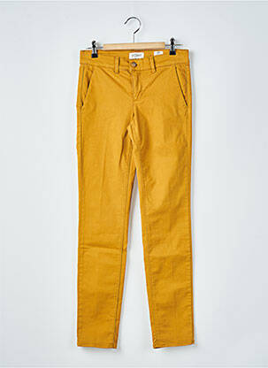 Pantalon chino taille basse taille basse jaune HAPPY femme