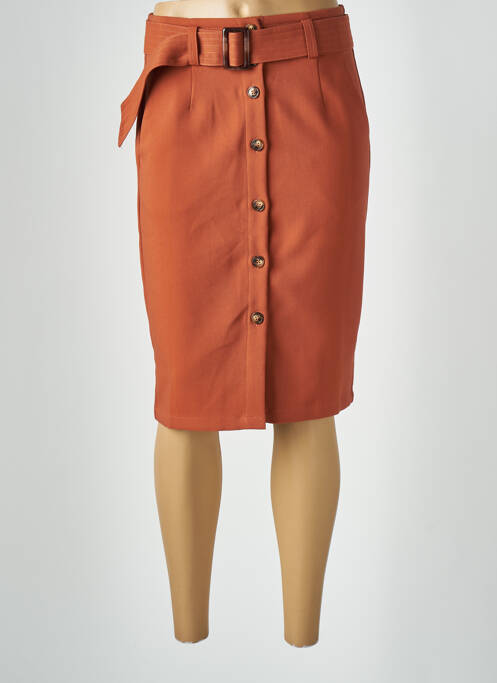 Jupe mi-longue orange GRACE & MILA pour femme