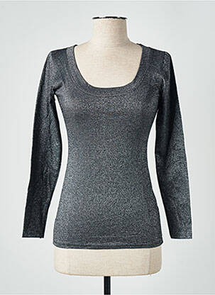 Top stretch manches longues argent TEENFLO femme