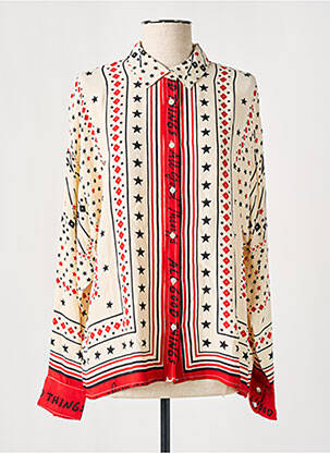 Chemisier tissage crêpe manches longues beige MKT STUDIO femme