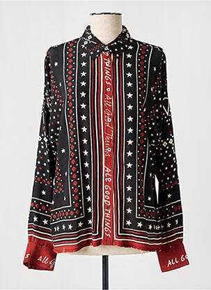 Chemisier tissage crêpe manches longues noir MKT STUDIO femme