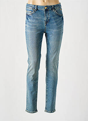 Jeans coupe slim effet usé délavé taille normale bleu BLUE DAZE femme
