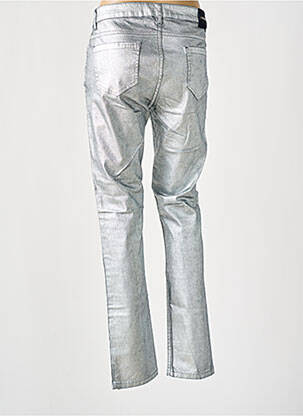 Pantalon slim stretch taille normale argent LAUREN VIDAL femme