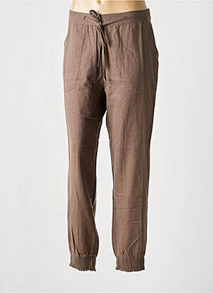 Pantalon droit tissage crêpe taille normale marron GAI+LISVA femme
