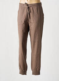 Pantalon droit tissage crêpe taille normale marron GAI+LISVA femme