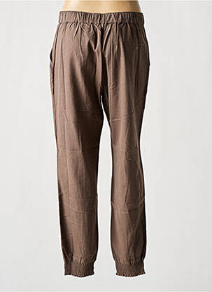 Pantalon droit tissage crêpe taille normale marron GAI+LISVA femme