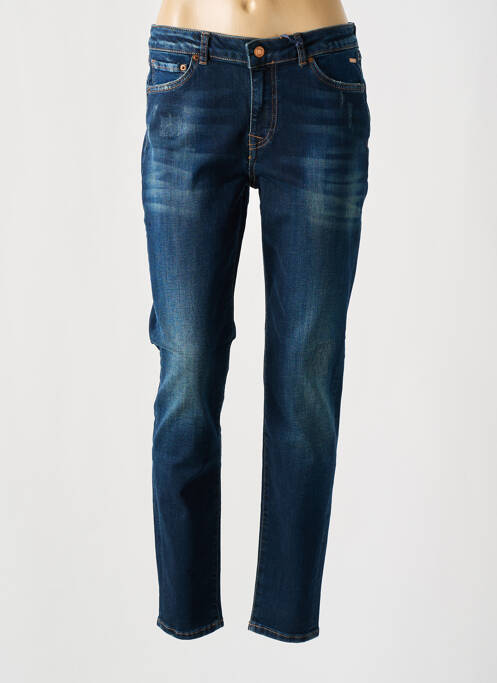 Jeans coupe slim effet usé délavé taille basse bleu BLUE DAZE femme