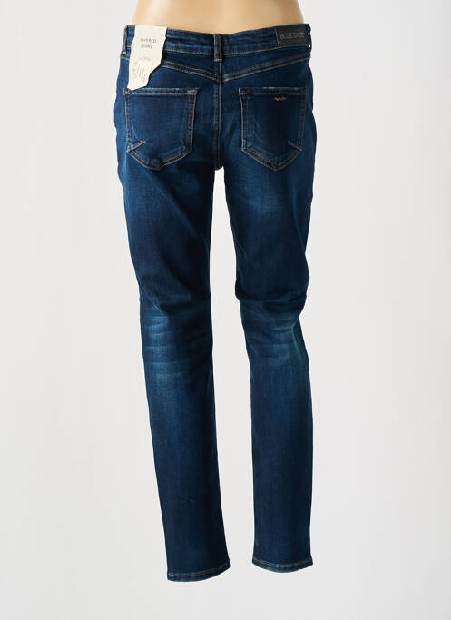Jeans coupe slim effet usé délavé taille basse bleu BLUE DAZE femme