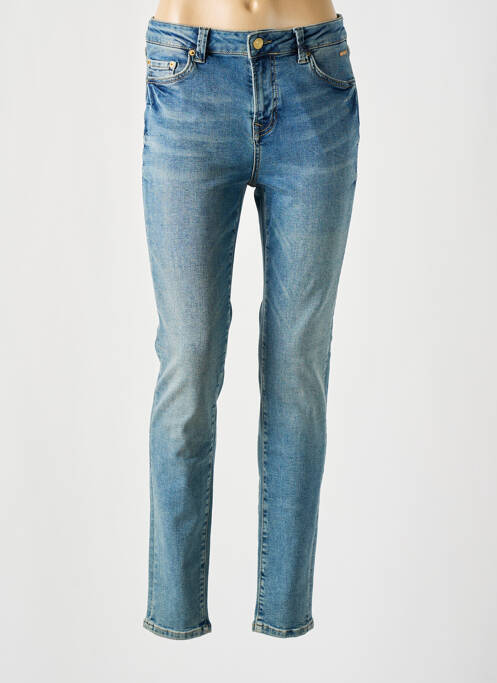 Jeans coupe slim effet usé délavé taille normale bleu BLUE DAZE femme