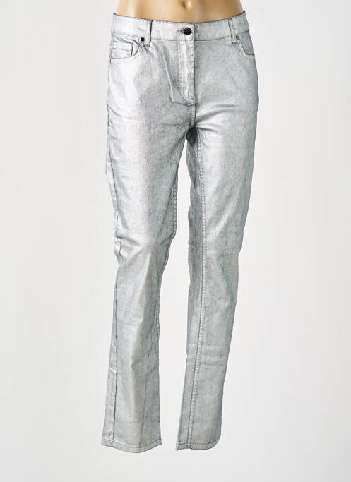 Pantalon slim stretch taille normale argent LAUREN VIDAL femme