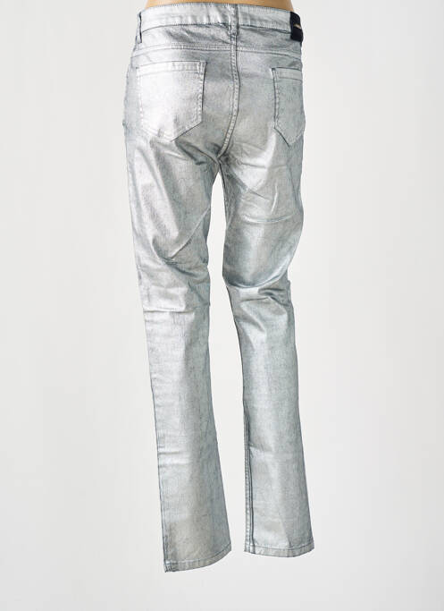 Pantalon slim stretch taille normale argent LAUREN VIDAL femme
