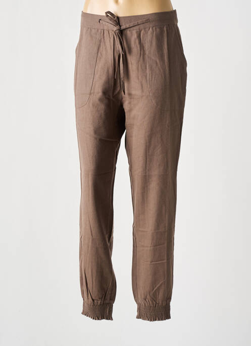 Pantalon droit marron GAI+LISVA pour femme