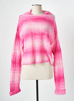 Pull tissage chiné manches longues rose DANIELE FIESOLI femme