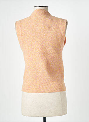 Pull tissage chiné manches courtes orange DANIELE FIESOLI femme