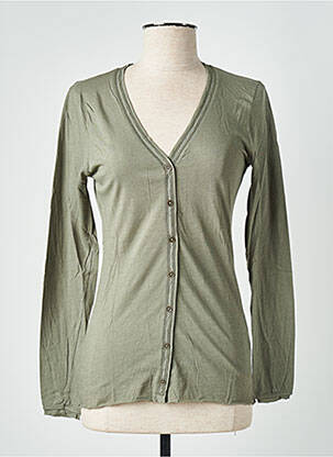 Gilet manches longues stretch vert STEFAN GREEN femme