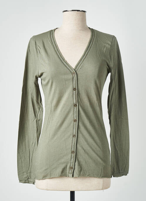 Gilet manches longues vert STEFAN GREEN pour femme