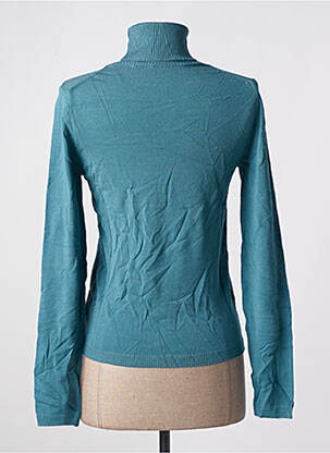 Pull col roulé stretch manches longues bleu STEFAN GREEN femme