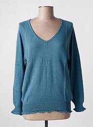 Pull stretch manches longues bleu STEFAN GREEN femme