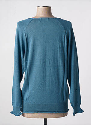 Pull col v manches longues bleu STEFAN GREEN femme