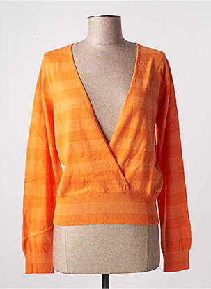 Pull col v manches longues orange STEFAN GREEN femme