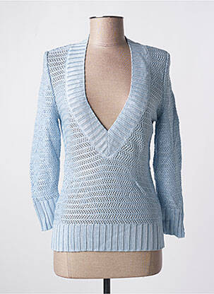 Pull col v manches 3/4 bleu STEFAN GREEN femme