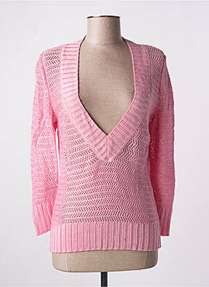 Pull col v manches 3/4 rose STEFAN GREEN femme