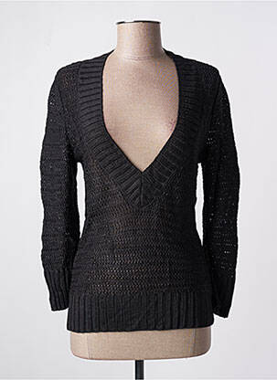 Pull col v manches 3/4 noir STEFAN GREEN femme