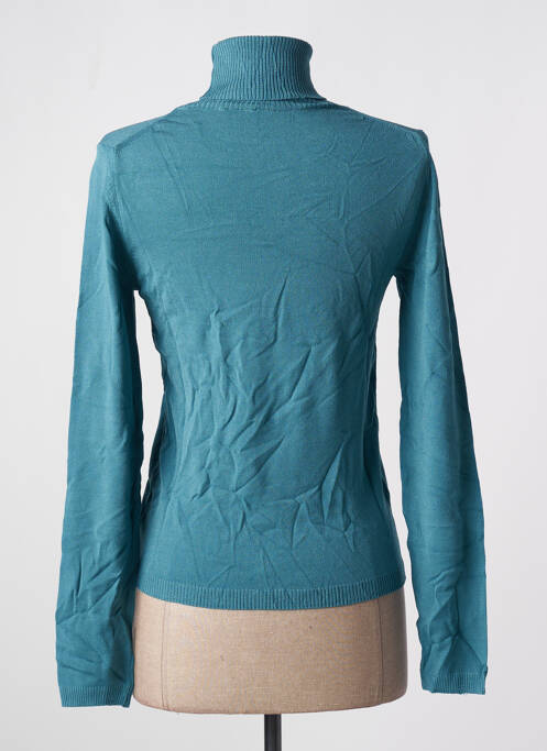 Pull col roulé stretch manches longues bleu STEFAN GREEN femme