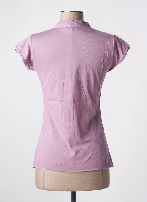 Gilet manches courtes fermeture boutonnée sur le devant violet STEFAN GREEN femme