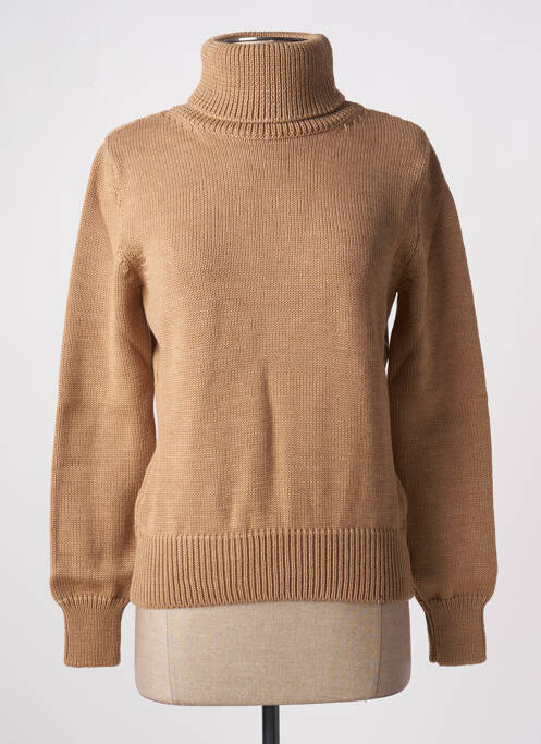 Pull col roulé marron STEFAN GREEN pour femme